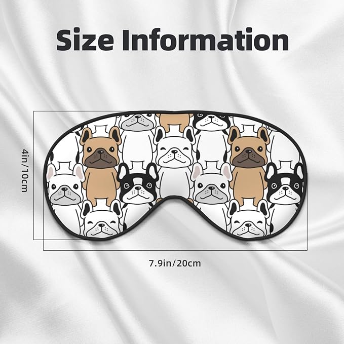 Sleep Eye Mask Cute Cartoon Bulldog Sleep Mask for Women Men Comfortable Eye Mask with Adjustable Strap Soft Eye Cover Blindfold for Travel Yoga Nap Shift Work - Bloomnest