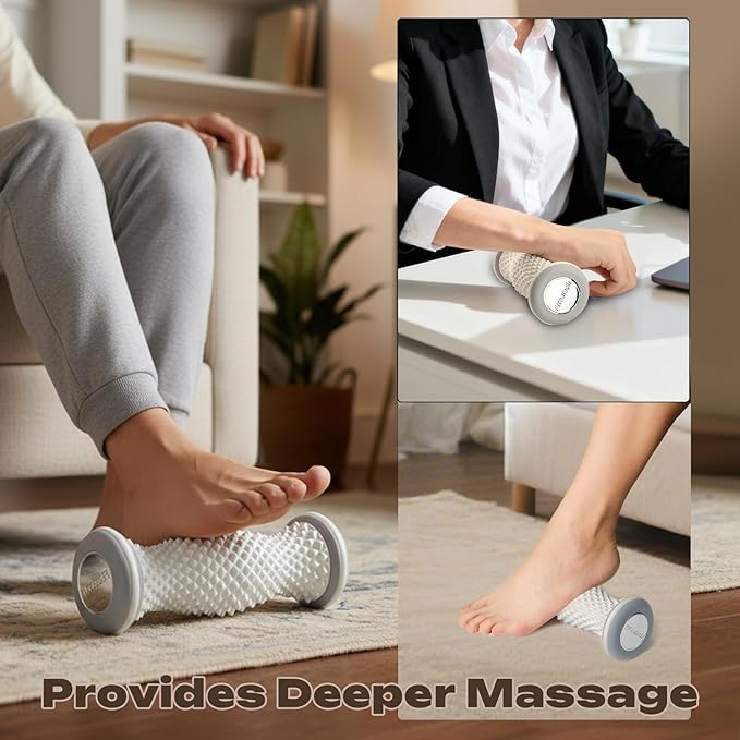 FREATECH Foot Massager Roller with 459 Spiky Massage Points, Durable PP Material, Plantar Fasciitis Relief, Deep Massage for Heel & Arch Pain, Reflexology Acupressure Tool for Muscle Relaxation - Bloomnest