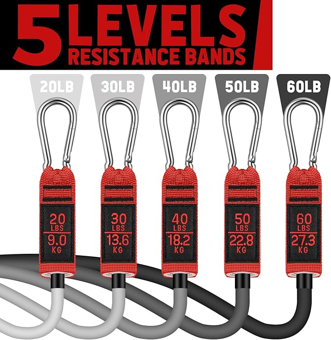 WALITO Resistance Bands Set - Exercise Bands with Handles, Door Anchor, Legs Ankle Straps, for Heavy Resistance Training, Physical Therapy, Muscle Training, Yoga, Home Workouts, Gym - Bloomnest