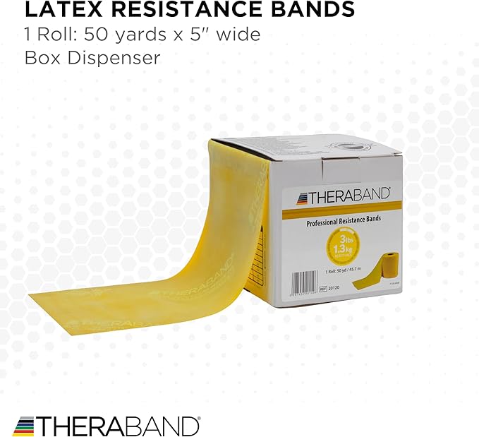 THERABAND Resistance Band, Black, Special Heavy, 50-Yard Roll, Latex Elastic Band for Exercise - Bloomnest