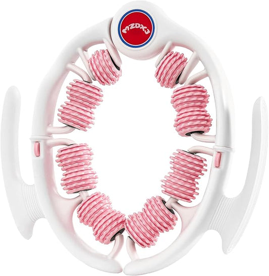 Cellulite Massage Tool Muscle Roller - Deep Fascia Massager & Dimpled Skin Remover for Legs, Thighs & Buttocks - Anti-Cellulite Roller, Smooth Skin, Pain Reliefs (Pink) - Bloomnest