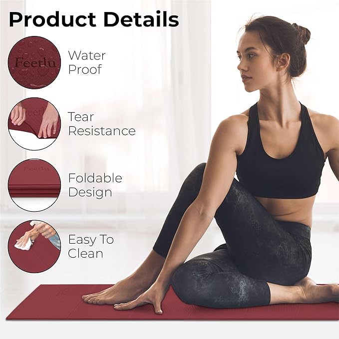 Foldable Yoga Mat, 6mm Thick, Lightweight, Anti-Slip, and Easy to Store – Perfect for Travel, Yoga, Pilates, Home Workouts, and Floor Exercises - Bloomnest