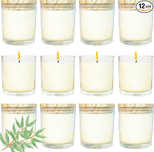 12 Pcs 6 Oz Mini Soy Candles,Eucalyptus Scented Bulk Candle Set,Aromatherapy Candle,Great Stress Relieving Scented Candles for Girls as a Gift for Birthdays, Weddings Party Favors! - Bloomnest