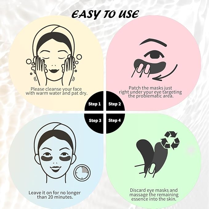 Under Eye Patches (50 Pairs), Caffeine Eye Masks for Dark Circles Puffy Eyes Undereye Bags, Collagen Eye Patches for Wrinkles and Puffiness, Skin Care Gift for Her - Bloomnest