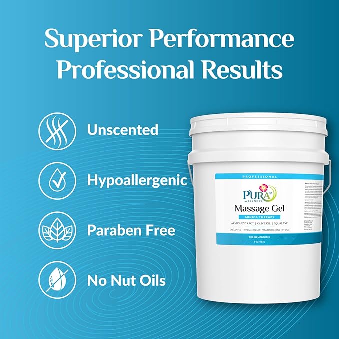 Wellness Professional Arnica Therapy 5 Gallon Massage Gel, Arnica Gel for Bruising, Olive Oil, Arnica Extract, Unscented, Hypoallergenic, Natural, Skin Moisturizing, Hydrating, Deep Tissue - Bloomnest
