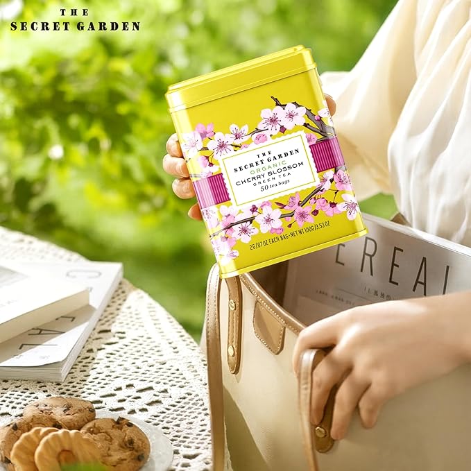 Life Plus Style Gourmet The Secret Garden Organic Cherry Blossom Green Tea 50 Tea Bags Sakura Sugar Free Rich in Antioxidants Supports Heart Health Boosts Immunity Promotes Healthy Skin and Hair - Bloomnest