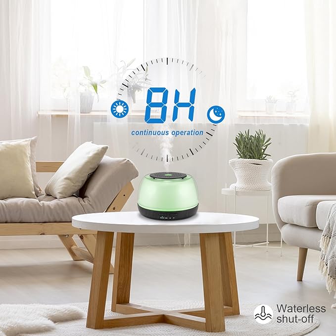 300ML Essential Oil Diffuser - 8-Hour Aromatherapy with Remote Control, 7-Color LED Lights, 4 Timer Settings for Home - Bloomnest