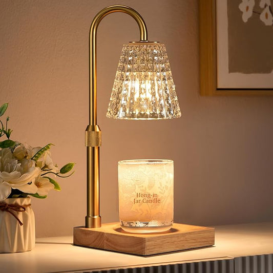 Crystal Adjustable Height Candle Warmer Lamp with Timer Dimmer,Birthday Gifts for Women Mom,House Warming Gifts New Home Room Decor,Vintage Wax Warmer for Scented Wax Jar Candles