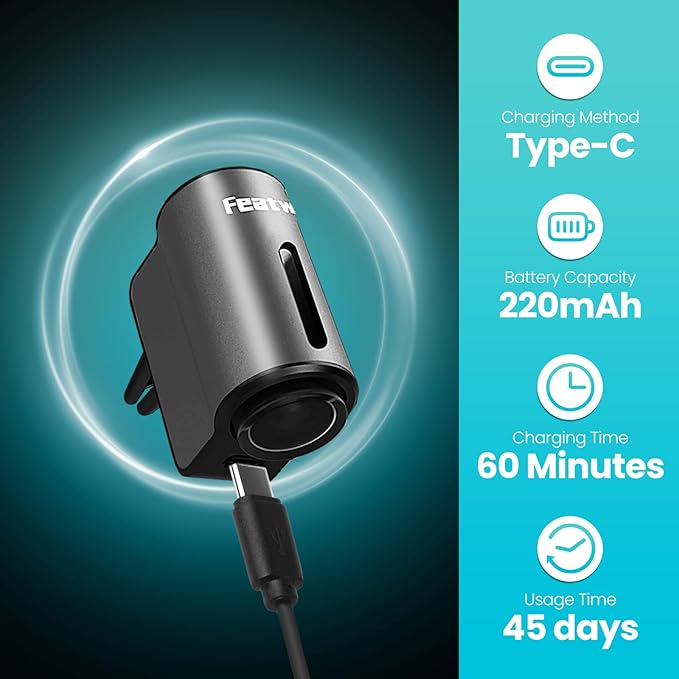 Featwell Car Air Freshener, Air Freshener Diffuser Three Adjustable Modes, Aromatherapy Machine Rechargeable (Grey) - Bloomnest