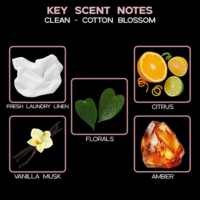 LOVSPA Clean Cotton Blossom Diffuser Oil - Luxury Essential Oils for Diffuser Refill & Air Freshener Room Spray - Long-Lasting & Natural Home Fragrance, Scented Oil for Diffusers, USA Made, 4oz - Bloomnest