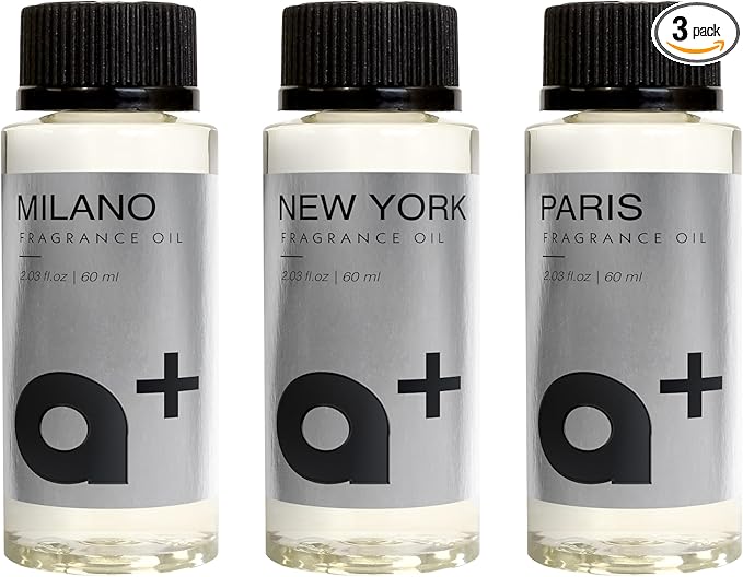 Aromar+ Fragrance Oil – Signature Set – Milano, New York & Paris – Inspired by Westin, 1 Hotel & Edison Hotel – for Waterless Diffusers – 60mL Bottles (Pack of 3) - Bloomnest