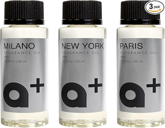 Aromar+ Fragrance Oil – Signature Set – Milano, New York & Paris – Inspired by Westin, 1 Hotel & Edison Hotel – for Waterless Diffusers – 60mL Bottles (Pack of 3) - Bloomnest