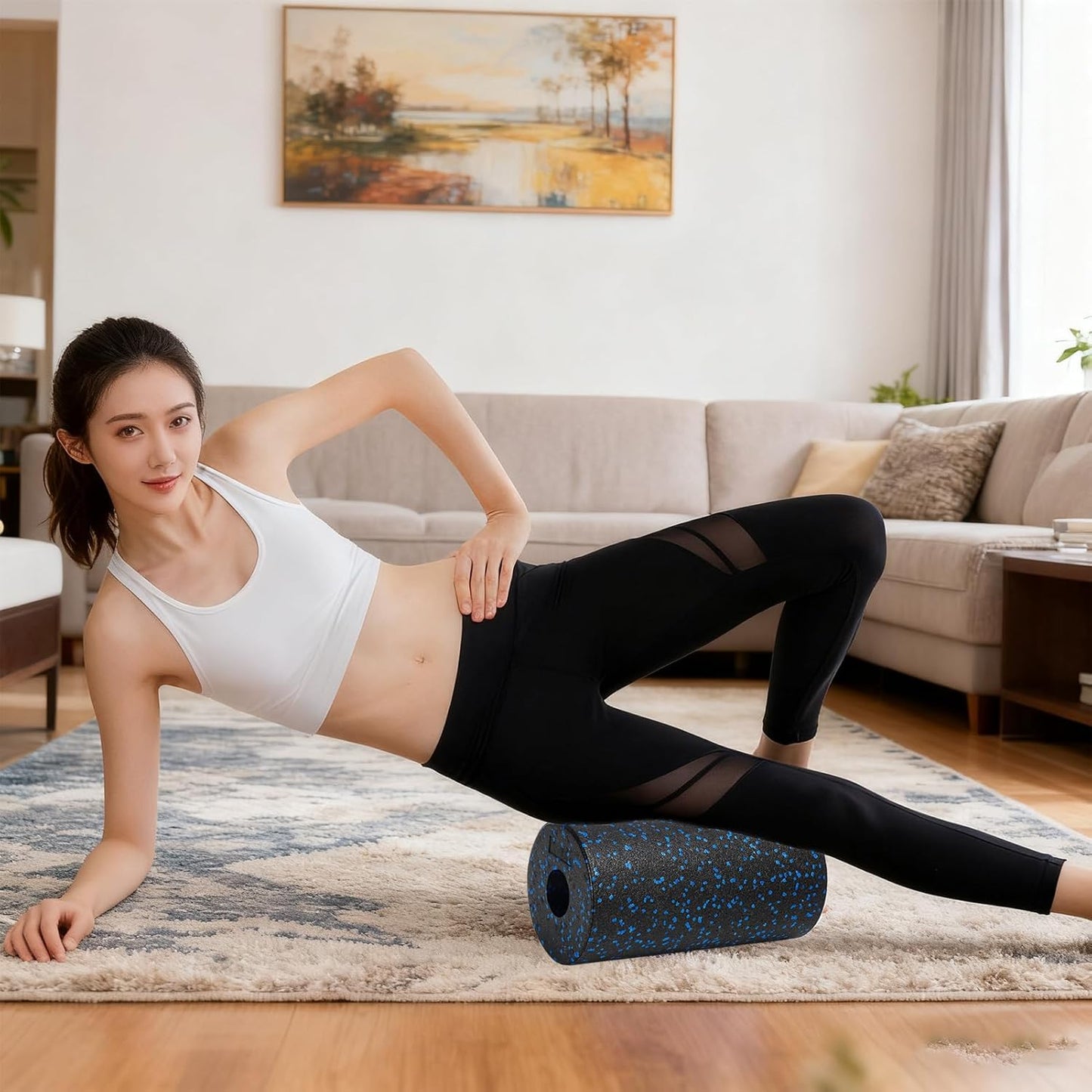 Foam Roller, Deep Tissue Massage Cylinder with Firm Support, Full Body Recovery Roller with Portable Design, Muscle Tension Relief Legs Arms Back, Neck Foot Yoga Pilates Stretching Exercise Travel