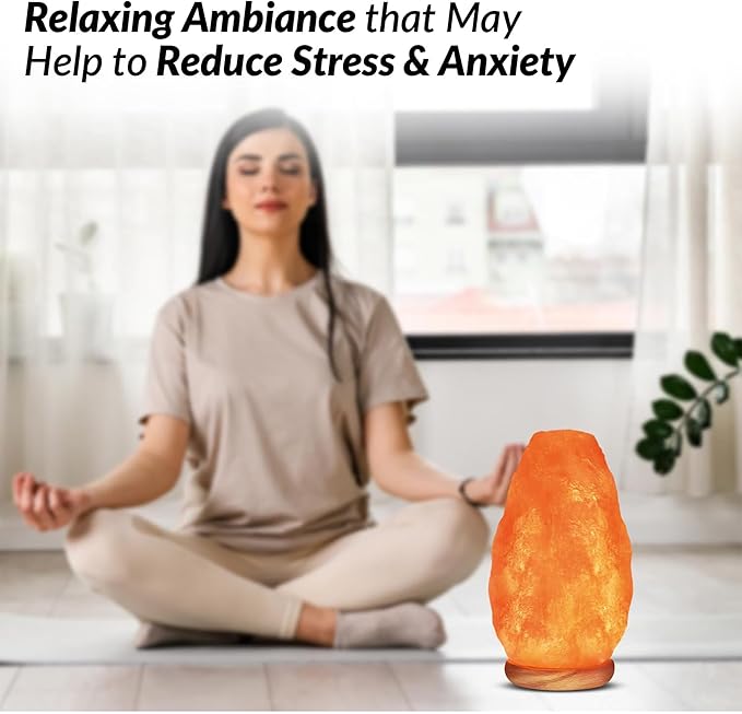 Himalayan Glow Salt Lamp with Dimmer Switch 5-7 lbs, Orange