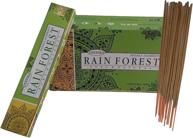 Deepika Rain-Forest Masala Agarbatti Sticks Pure and Natural Home Fragrance Incense Set of 12 Box Bloomnest