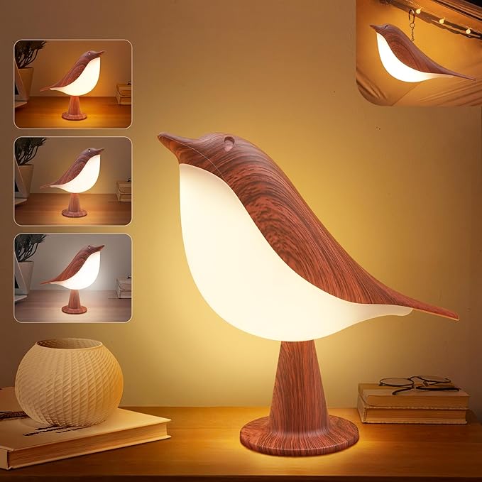 VViN 2 in 1 Small Desk Lamp, Bird Cordless Table Lamp with 3 Color Temperature Dimmer and Touch Sensor - Rechargeable Battery Night Light for Kids, Bedroom, Bedside, and Outdoor Use - Bloomnest