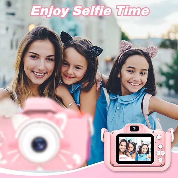 Goopow Kids Camera Toys for 3-8 Year Old Girls Boys,Children Digital Video Camcorder Camera with Cartoon Soft Cover, Best Chritmas Birthday Festival Gift for Kids - 32G SD Card Included - Bloomnest