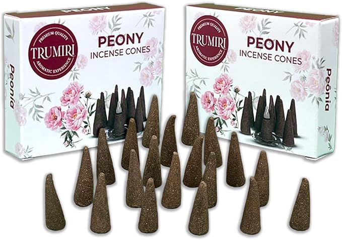 Peony Incense Cones - 20 Cone Incense - Dual Pack - Scented TRUMIRI