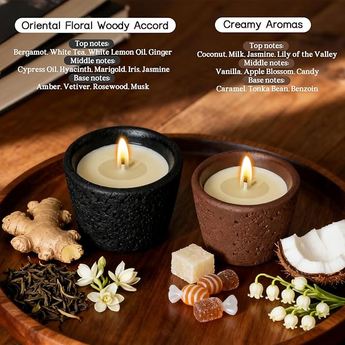 Scented Candle, 4pcs Aromatherapy Candle with Colorful Cans, Nature Scents Soy Candle Jar 60-Hour Burn Time with Warm Flame Candles Gift for Christmas Home - Bloomnest
