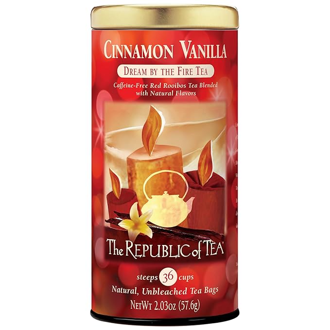 The Republic of Tea — Cinnamon Vanilla, Dream by the Fire Tea, 36 Tea Bags, Caffeine-Free - Bloomnest