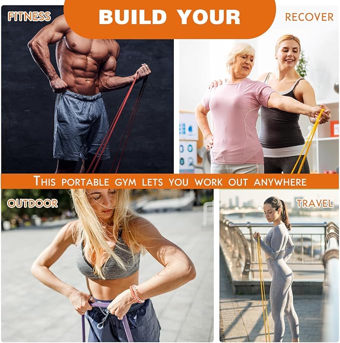 Resistance Bands,Pull Up Bands,Stretching Assist Bands Set for Men & WomenPortable Exercise, Muscle Training,Physical Therapy,Exercise Workout Bands for Working Out - Bloomnest