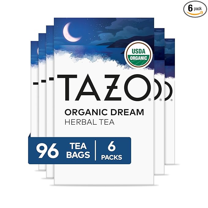 TAZO Organic DREAM Herbal Tea Bags, Caffeine-Free Bedtime Tea, Relaxing Chamomile and Lavender Blend, 96 Total Tea Bags (16ct - Pack of 6) - Bloomnest
