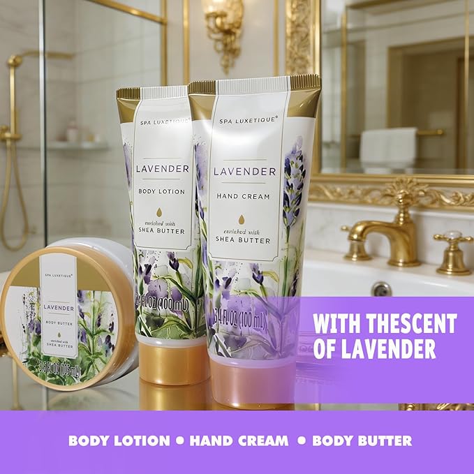 Spa Luxetique Bath Sets for Women Gifts - 10 Pcs Lavender Spa Kit, Self Care Kit for Her, Birthday, Mother's Day, Anniversary, Holiday, Valentine's Day Gifts for Her, Mother, Girlfriends, Wife - Bloomnest