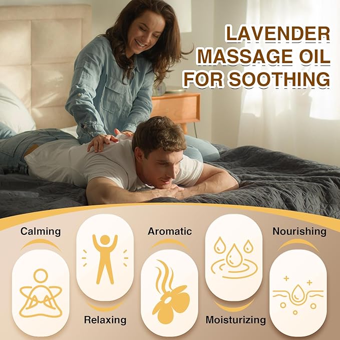 2 Pack Body Massage Oil for Massage Therapy, Sore Muscle Arnica Oil & Lavender Massage Oil for Pain Relief, Massage Relaxing Oil for Calming, Soothes Joints & Muscle, Spa Gift for Him Her - Bloomnest
