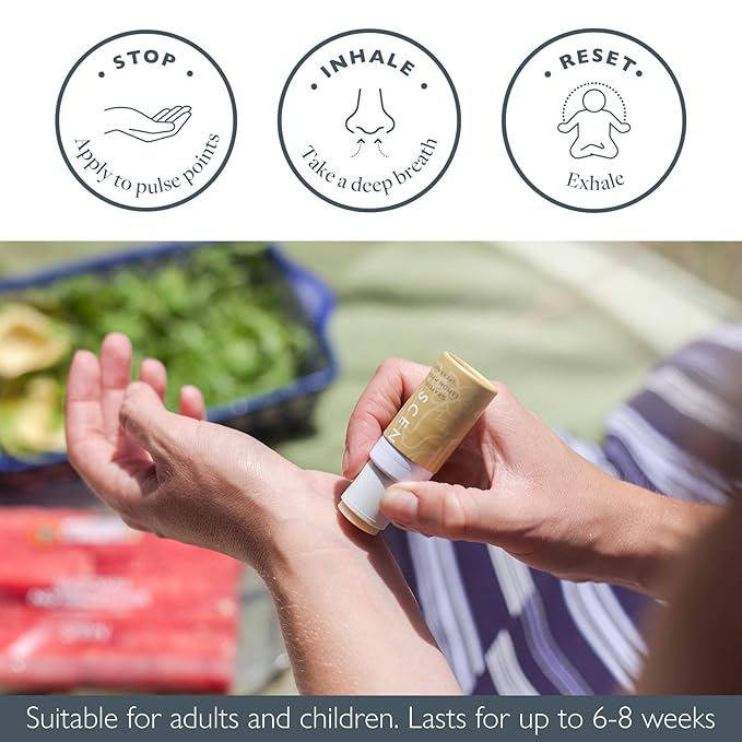Scentered Aromatherapy Balm Stick - Happy - Mood Boost Roll On Essential Oils Blend for Positive Thinking - 100% Natural: Grapefruit, Cedarwood, Lemon Myrtle Essential Oil - Positive Gifts for Women - Bloomnest