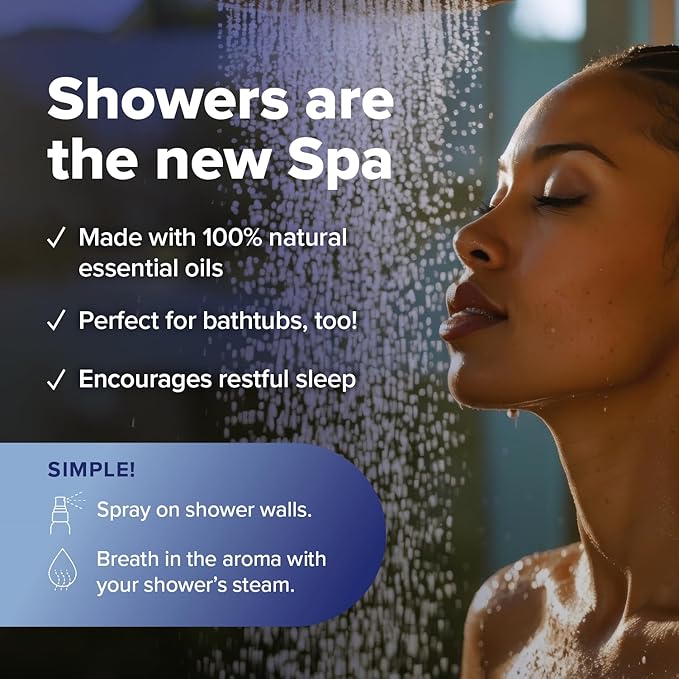 MOXĒ Dream Lavender & Chamomile Shower Steamer Spray, 100% Natural Certified Essential Oils, Bath Relaxation, Made in USA, 4 Ounces (2 Pack) - Bloomnest