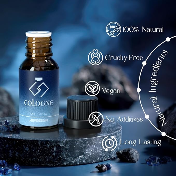 ARVIDSSON Cologne Fragrance Oils Set, Essential Oils for Diffuser | Deep Ocean, Cologne, Amber Oud, Tobacco Vanilla, Man Cave, Midnight Musk, Diffuser Oil Scents for Candle Making, Soap Making - Bloomnest