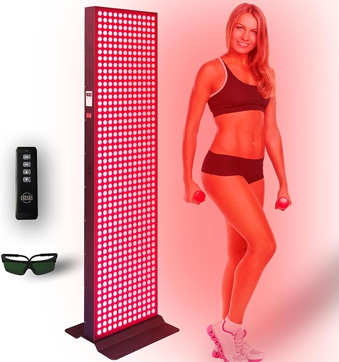 Red Light Therapy Device for Full Body, 630nm, 660nm, 810nm & 850nm, Near Infrared Dual-Chip Clinical Grade LED Panel for Smooth Skin, Weight & Pain Management and Overall Wellness (3000-Watt 600-LED) EXESAS