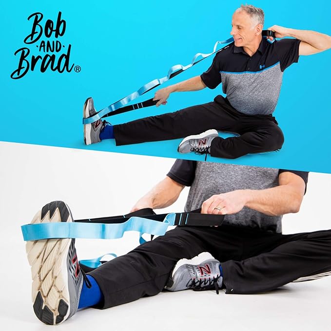 BOB AND BRAD 12 Loop Yoga Stretch Strap - Non-elastic for Stretching, Physical Therapy, Pilates, Dance, Gymnastics, and Athletic Trainers With Carry Bag - Bloomnest