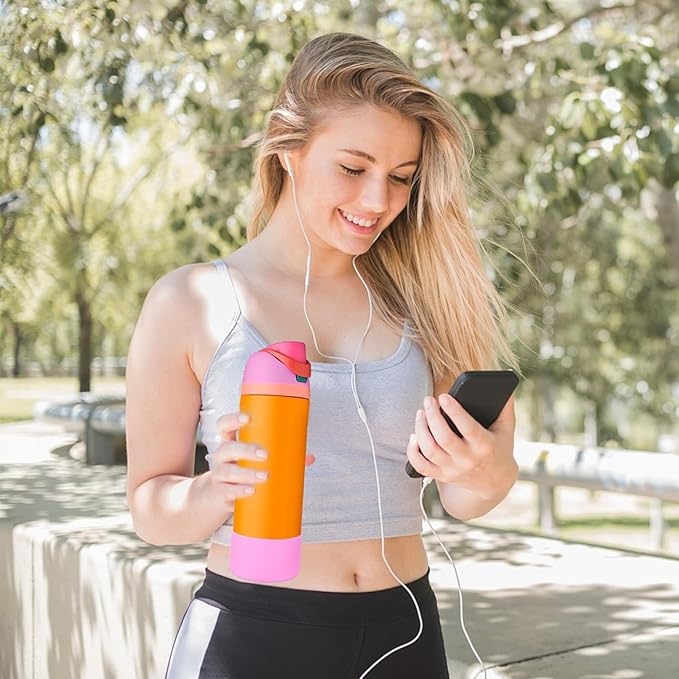2PCS Silicone Water Bottle Boot, Compatible with Owala 24oz 32oz 40oz, Protective Anti-Scratch & Anti-Dent No Noise Sleeve Cover for FreeSip/Twist/Flip Water Bottles (Tropical, 32oz) BKBY