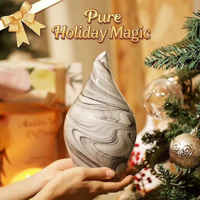 Porseme 150ml Essential Oil Diffuser Glass Color Changing Aroma Air Diffusers Aromatherapy Ultrasonic Cool Mist Humidifier 6 Running Hours Waterless Auto-Off for Sleeping, Yoga, Office, Spa (Ink) - Bloomnest