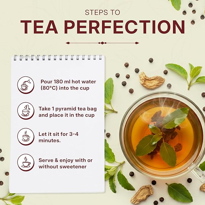 Tulsi Ashwagandha Green Tea Bags (50 Count), Green Tea with Tulsi, Ashwagandha, Lemongrass and Black Pepper, Caffeinated, Real and Natural Green Tea, Blended with Fresh Herbs and Spices, Gluten Free - Bloomnest