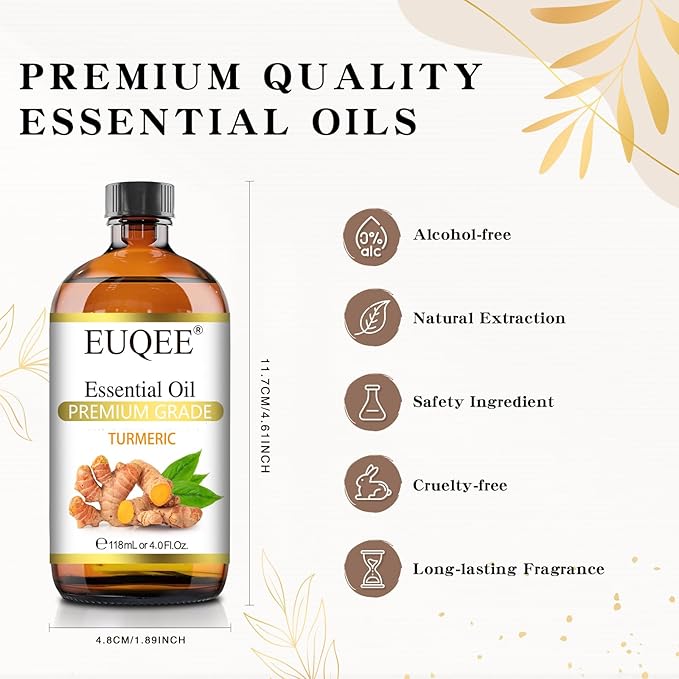 EUQEE Turmeric Essential Oil 118 ml Pure Turmeric Essential Oil for Diffusers, Candle Making, DIY Soap - 4Fl. Oz - Bloomnest
