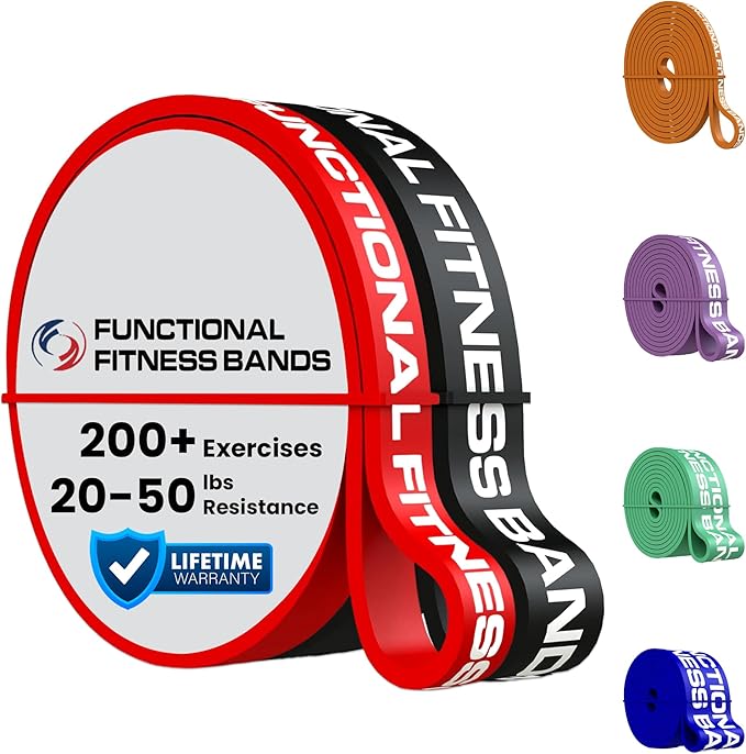 Pull Up Assist Bands Set by Functional Fitness. Heavy Duty Resistance and Assistance Training Band - Bloomnest