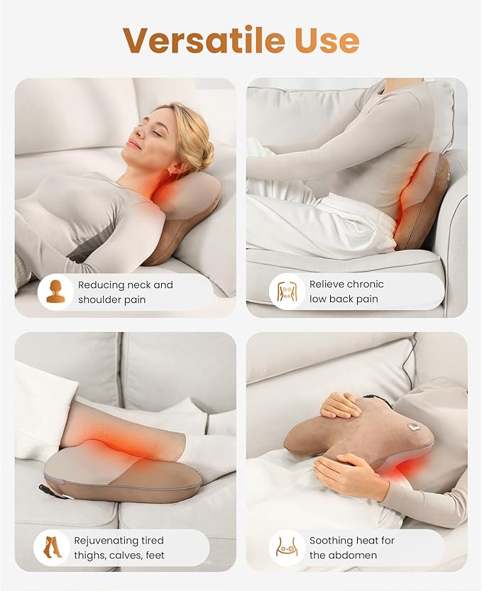 BOB AND BRAD Back Massager with Heat FSA Eligible, EZBack Corded Neck Massager for Pain Relief Deep Tissue, Shiatsu Back Shoulder and Neck Massage Pillow, Full Body Use, Ideal Gifts for Women Men - Bloomnest