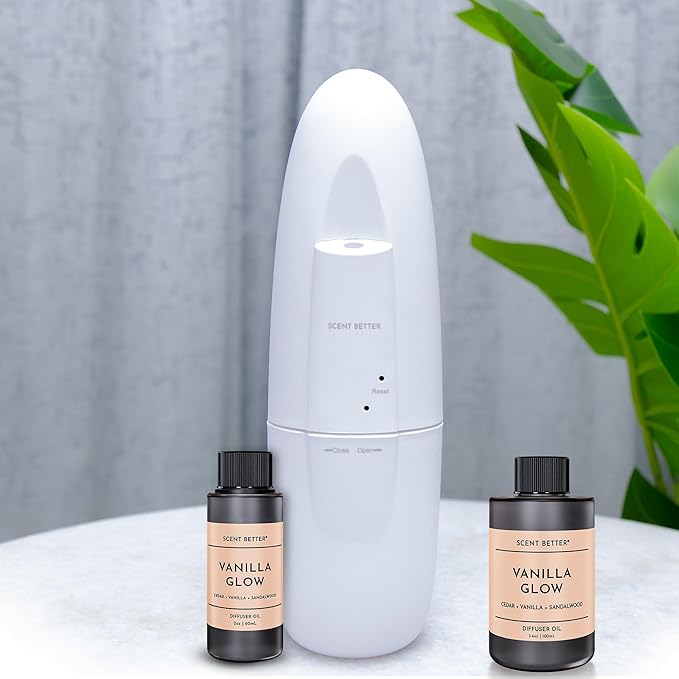 Scent Better Vanilla Glow Aroma Essential Oil Blend: an Aromatherapy Blend of Vanilla, Amber, and Sandalwood for Ultrasonic Diffusers & Nebulizers (3.3 Fl Oz, 100 mL) - Bloomnest