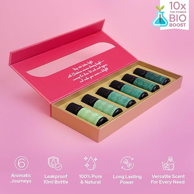 Carnatia Christmas Aroma Oil Set – 6 Cozy & Uplifting Scents for Diffusers, Relaxation & a Warm, Inviting Atmosphere | Festive Essential Oils for Home & Holiday Gifting! - Bloomnest
