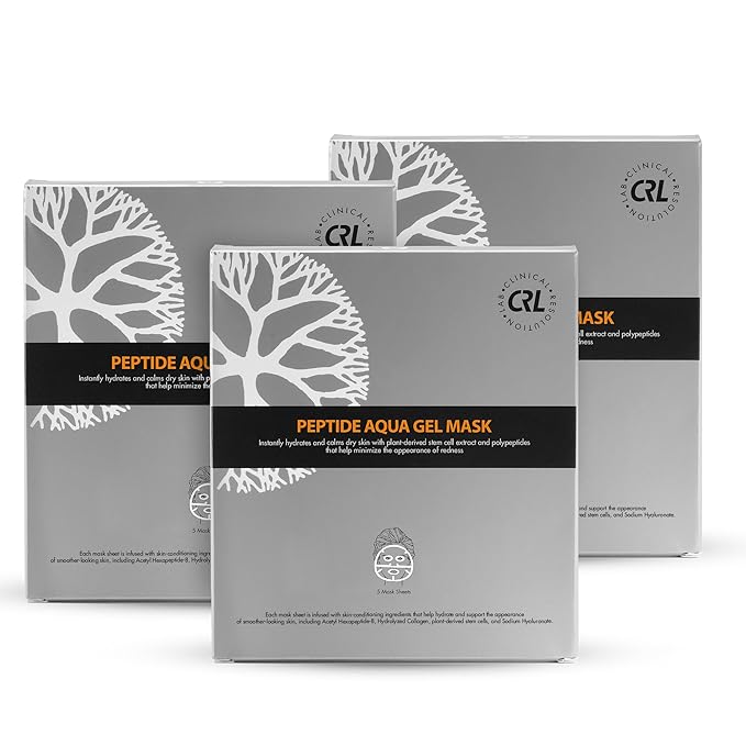 Clinical Resolution Peptide Aqua Gel Mask, Hydrating & Refreshing Gel Sheet Mask, Cooling Sensation for Skin Comfort, 15 Single-Use Masks (3 Boxes, 5 per Box) - Bloomnest