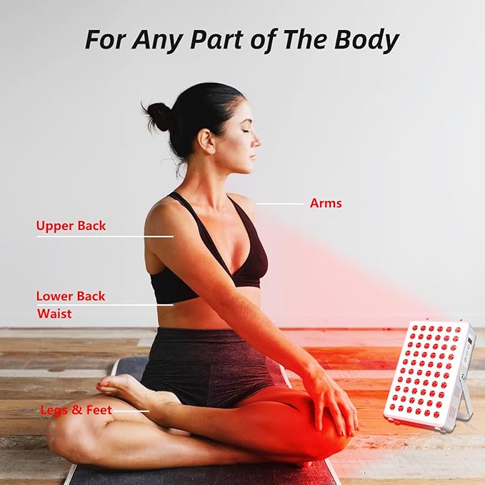 Red Light Panel for Body and Face, 660nm Red 850nm and Near Infrared, Remotcontrol 60 LEDs Red Light Therapy Panel, Used to Promote Sleep, Improve The Body, Relieve Muscle Fatigue (E-300-Wtite) SCESFU