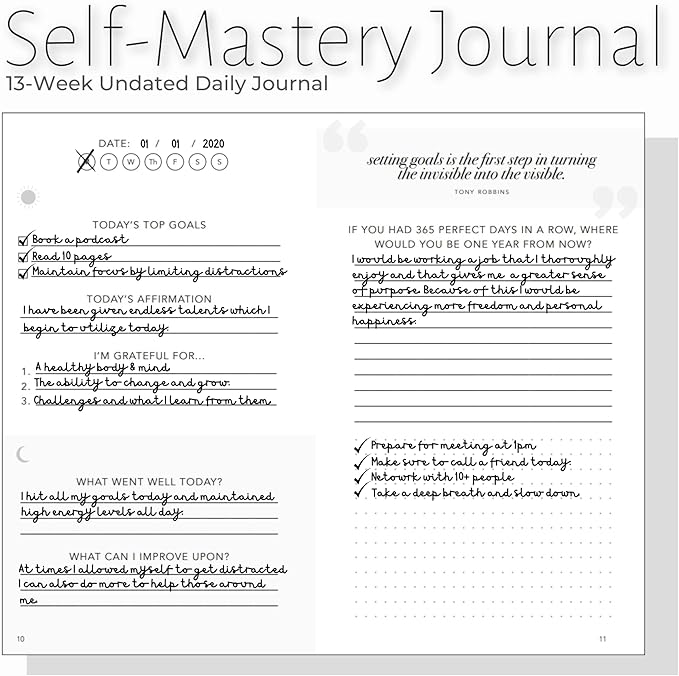 Self-Mastery Journal for Men - Gratitude Journals – 5 Minute Journal - Reflection Manifestation Journals for Mindfulness – Self Care Journal – Goal / Guided Gratitude Journal for Women & Men - Bloomnest