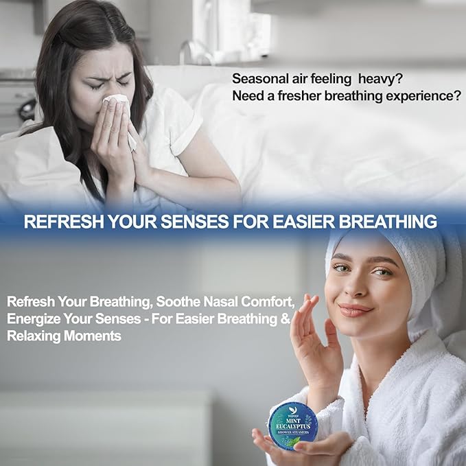 Shower Steamers Aromatherapy, 6 Pack Shower Bombs Organic with Menthol & Eucalyptus Essential Oils, Valentines Day Gifts for Her Mom Wife Him, White Elephant, Home Self-Care SPA Gift - Relaxation