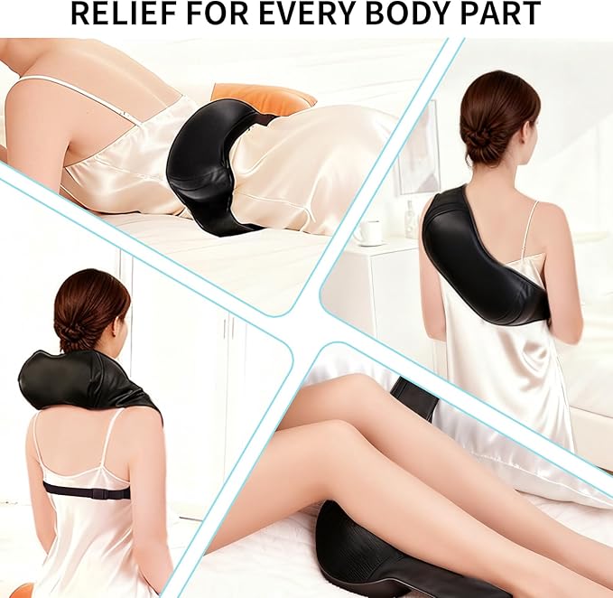 TISSCARE Shiatsu Neck Massager with Heat for Pain Relief, Deep Tissue 3D Kneading Electric Massager for Back, Shoulder, Leg, Plug-in for Home, Office, Car, Ideal Gift for Women, Men - Bloomnest