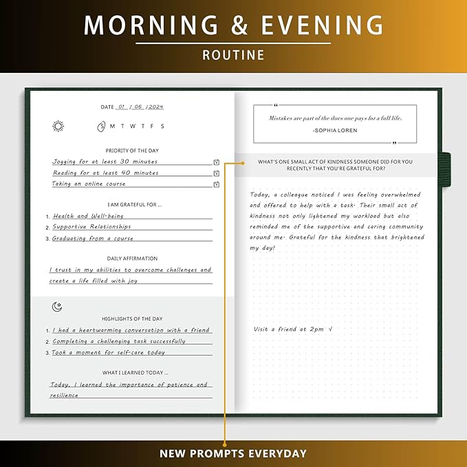 Self-Mastery Journal for Men - Gratitude and Productivity Journal for More Happiness, Positivity, Growth, Mindfulness, Self Care and Reflection - Guided Inspirational Journals for Men & Women Draphy