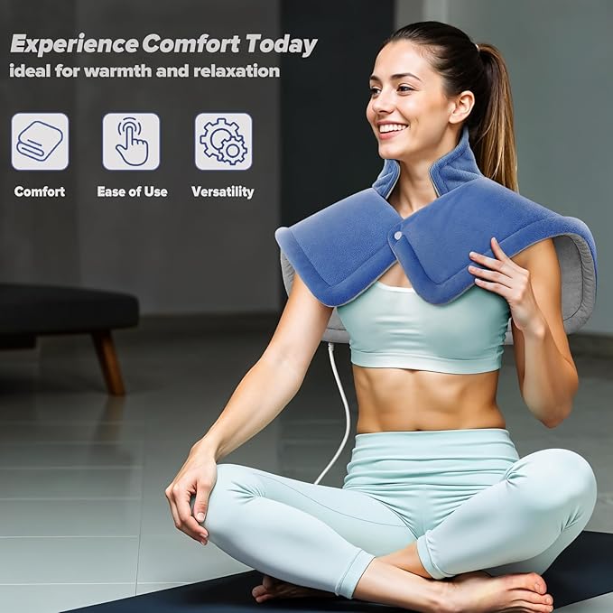 Heating pad for Neck, Back, Shoulder, Cramps Pain Relief, Gifts for Women, Men, Mom, Dad, 4 Auto-Off, Machine Washable, 6 Heat Settings, Ideal for Mother’s Day, Father’s Day, Christmas, Birthdays - Bloomnest