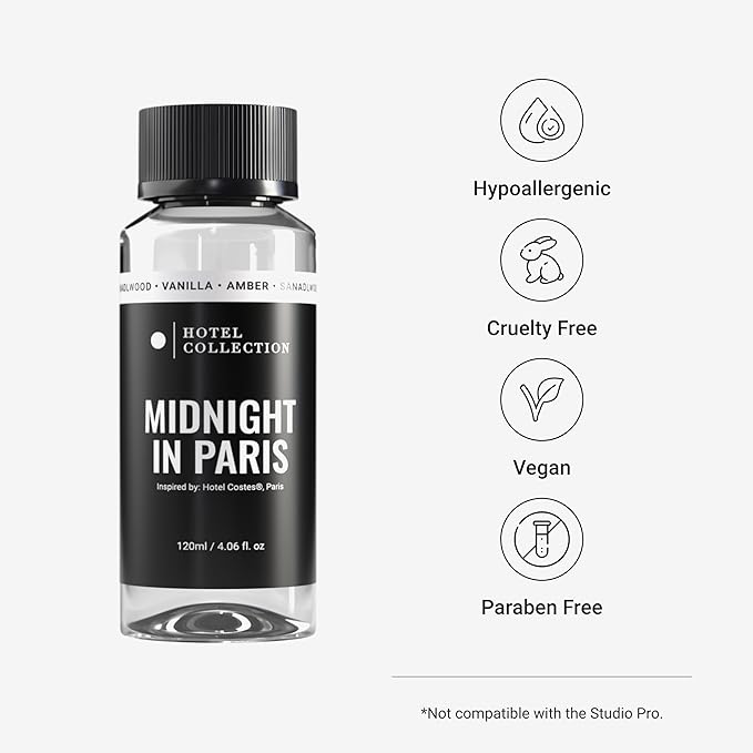 Hotel Collection Diffuser Oil - Midnight in Paris - Aromatherapy Essential Fragrance Oil - Sandalwood, Vanilla, and Amber - 120mL 4.1 Fl oz - Bloomnest