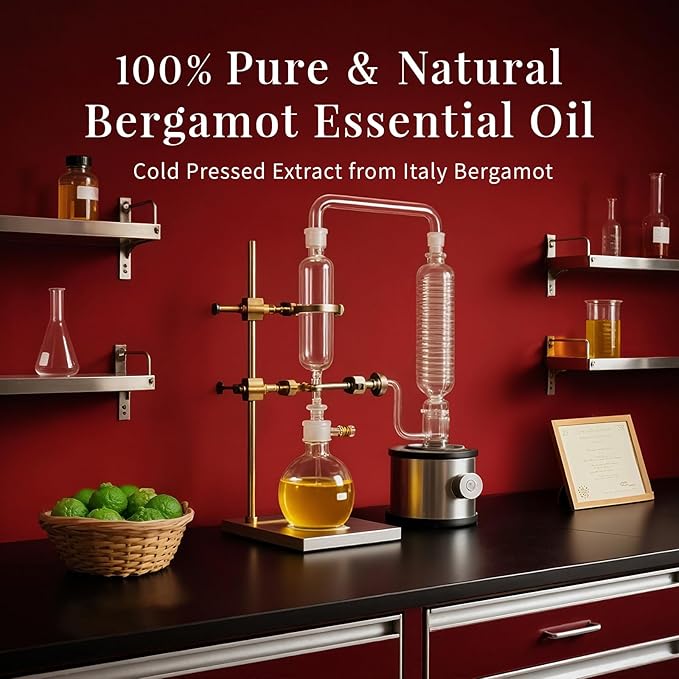 SU JUABA Bergamot Essential Oil 4 Fl Oz, 100% Pure Natural for Refreshes Uplifts, Skin, Hair,Diffuser, Aromatherapy -118ml Bloomnest